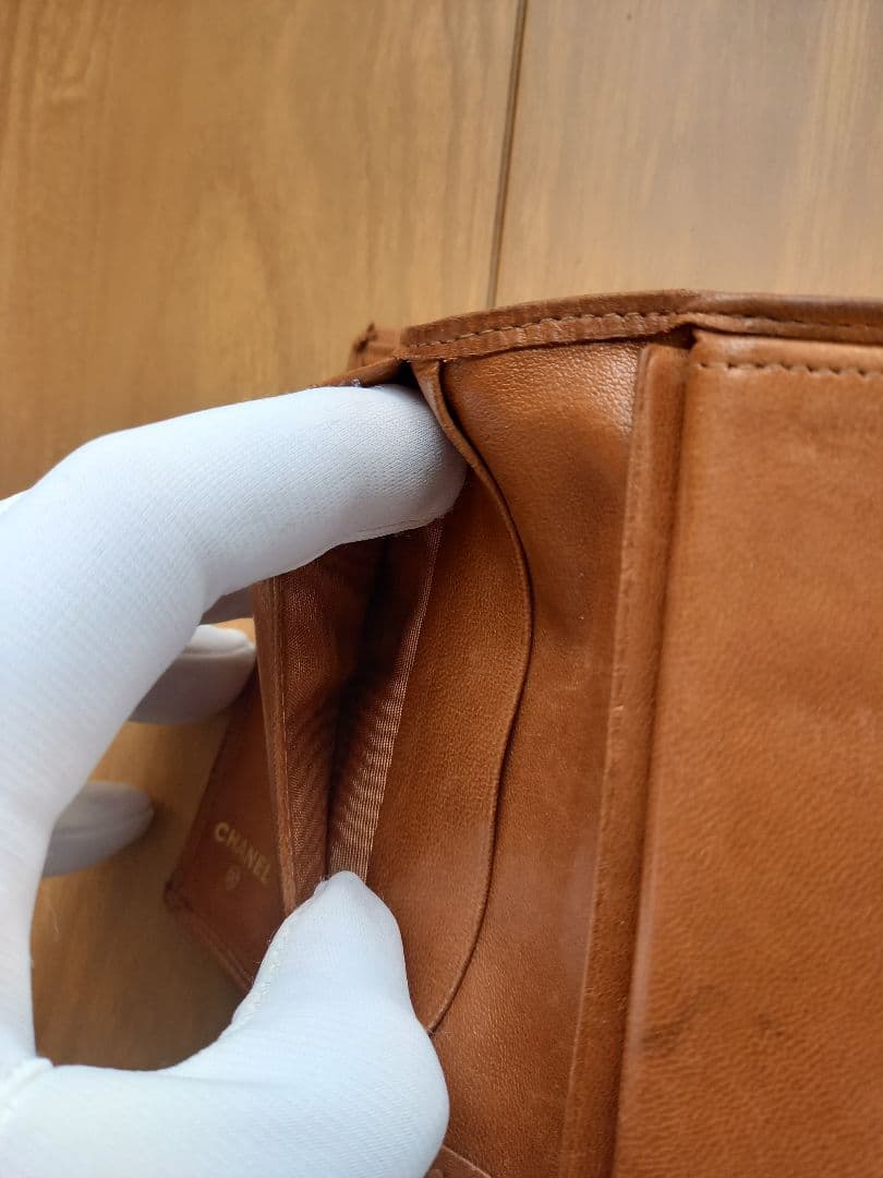 最終値下げ価格 CHANEL 折り財布 ブラウン がま口