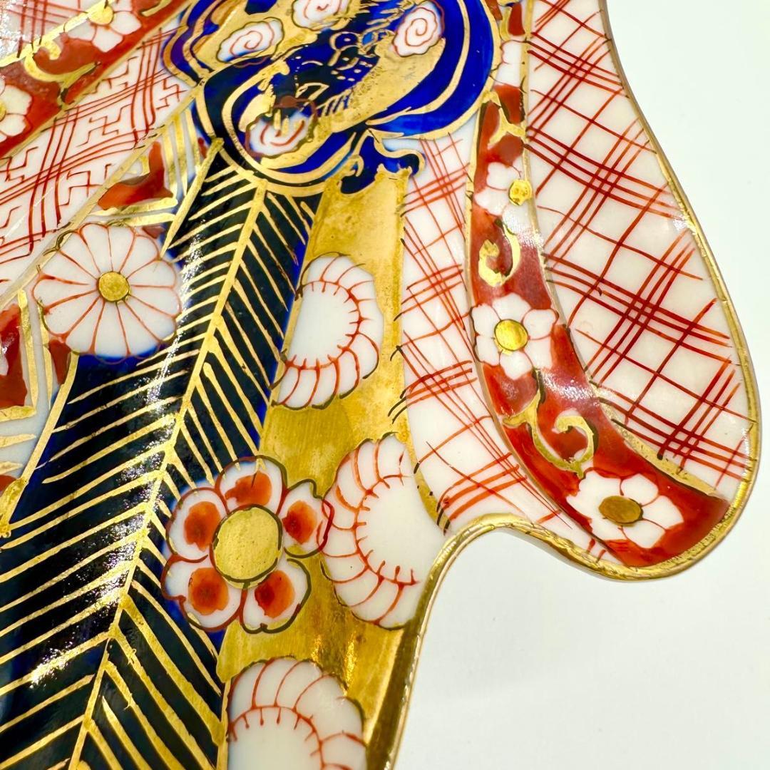 【希少】戦後・占領期 手描きシェル皿｜金彩×和柄｜ヴィンテージ 昭和レトロ