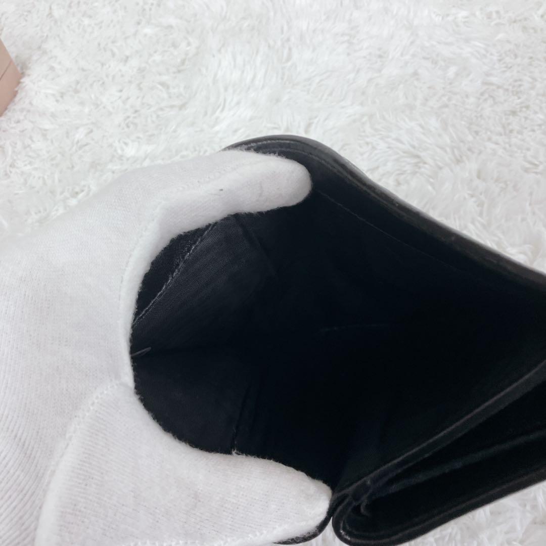めーめー　ミュウミュウ　折り財布5ML002 マテラッセ 黒　ビジュー