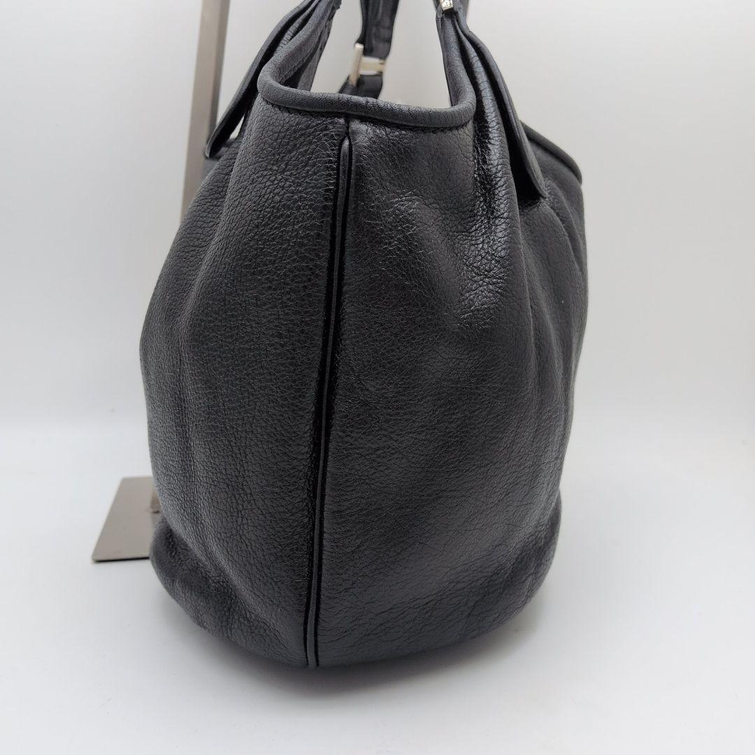 【極美品】HIROFU　トートバッグ　シボ革　Hロゴ ブラック