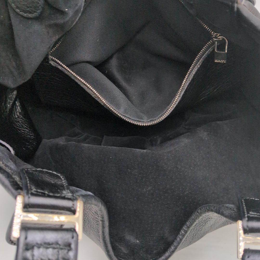 【極美品】HIROFU　トートバッグ　シボ革　Hロゴ ブラック