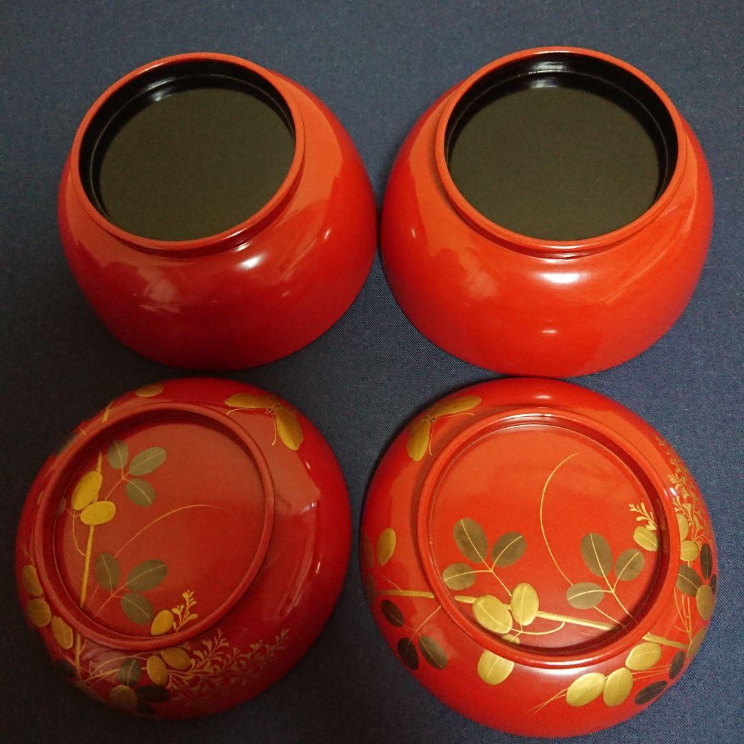 天然木本漆 煮物椀 2客