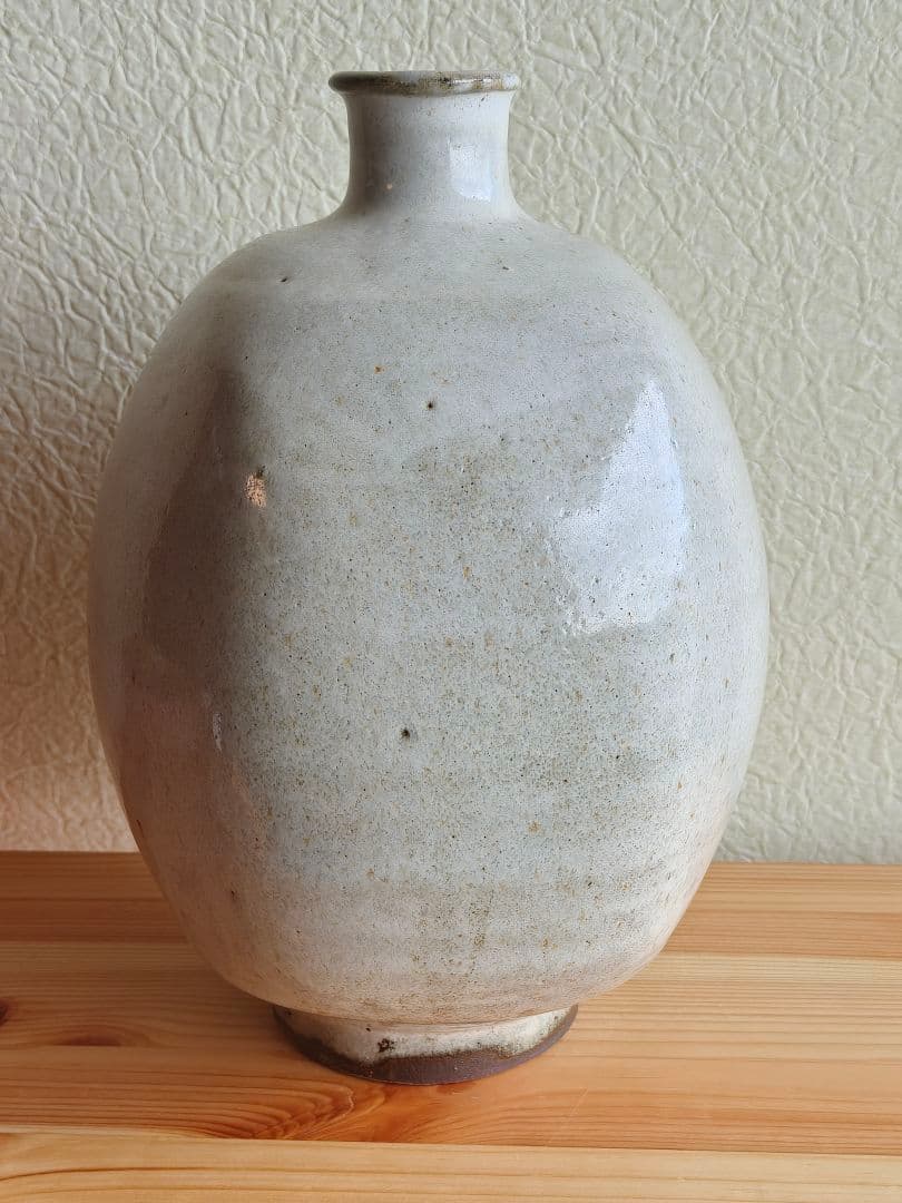 生田和孝 丹波焼 白釉扁壷 師：河合寛次郎 花瓶 花生