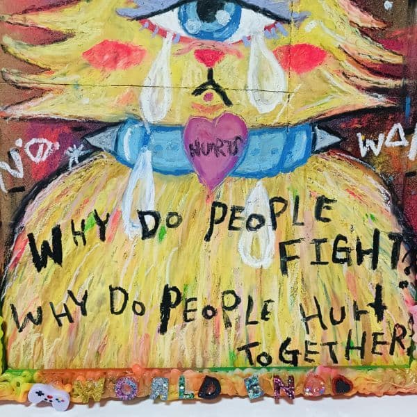 【一点物アート】HURTS-嘆きのうさぎ-【A3サイズ. 現代アート