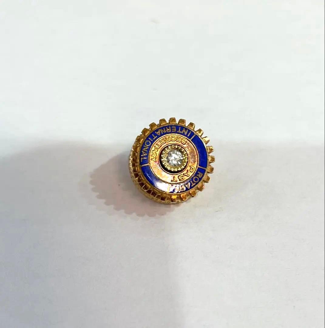 K18 刻印 ダイヤモンド 国際ロータリー ピンバッジ 襟章 重量3.5g