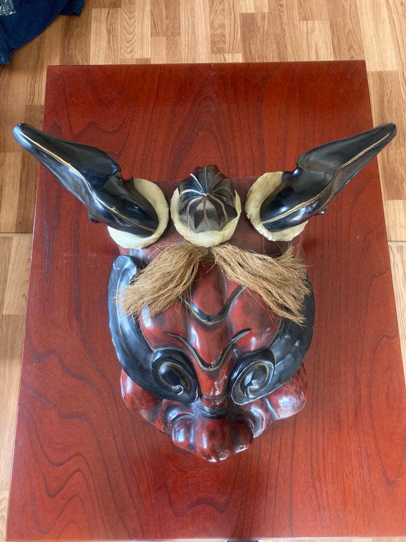 獅子頭 獅子舞 木製 特大 工芸品 骨董品 祭り