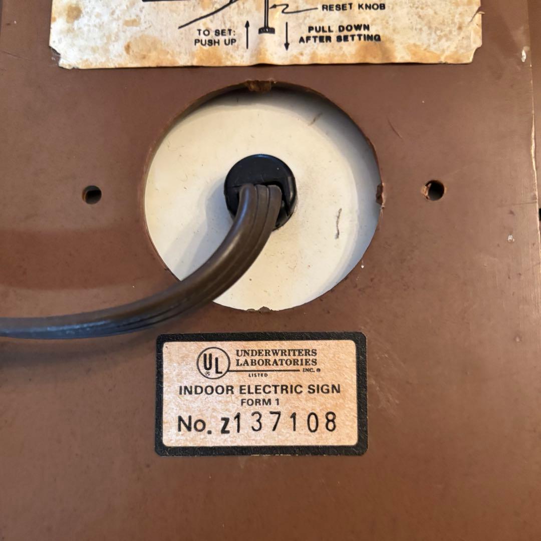 【セブンアップ 7up】ヴィンテージライトアップ時計　1970年代　動作確認済