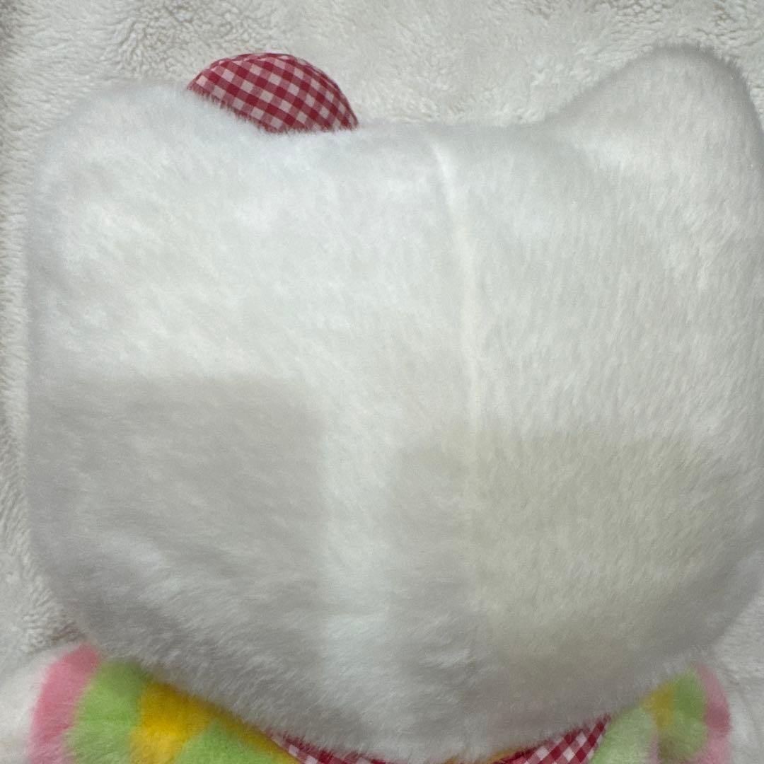 激レア　ハローキティ　大ぬいぐるみ　ボーダー　チェック　レトロ　自立