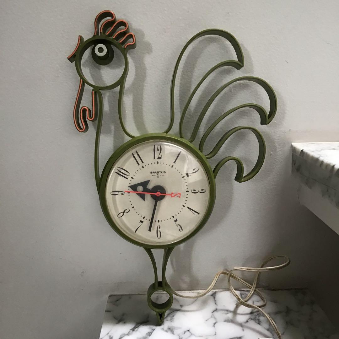 60s アメリカ製 SPARTUS 掛け時計 にわとり ビンテージ