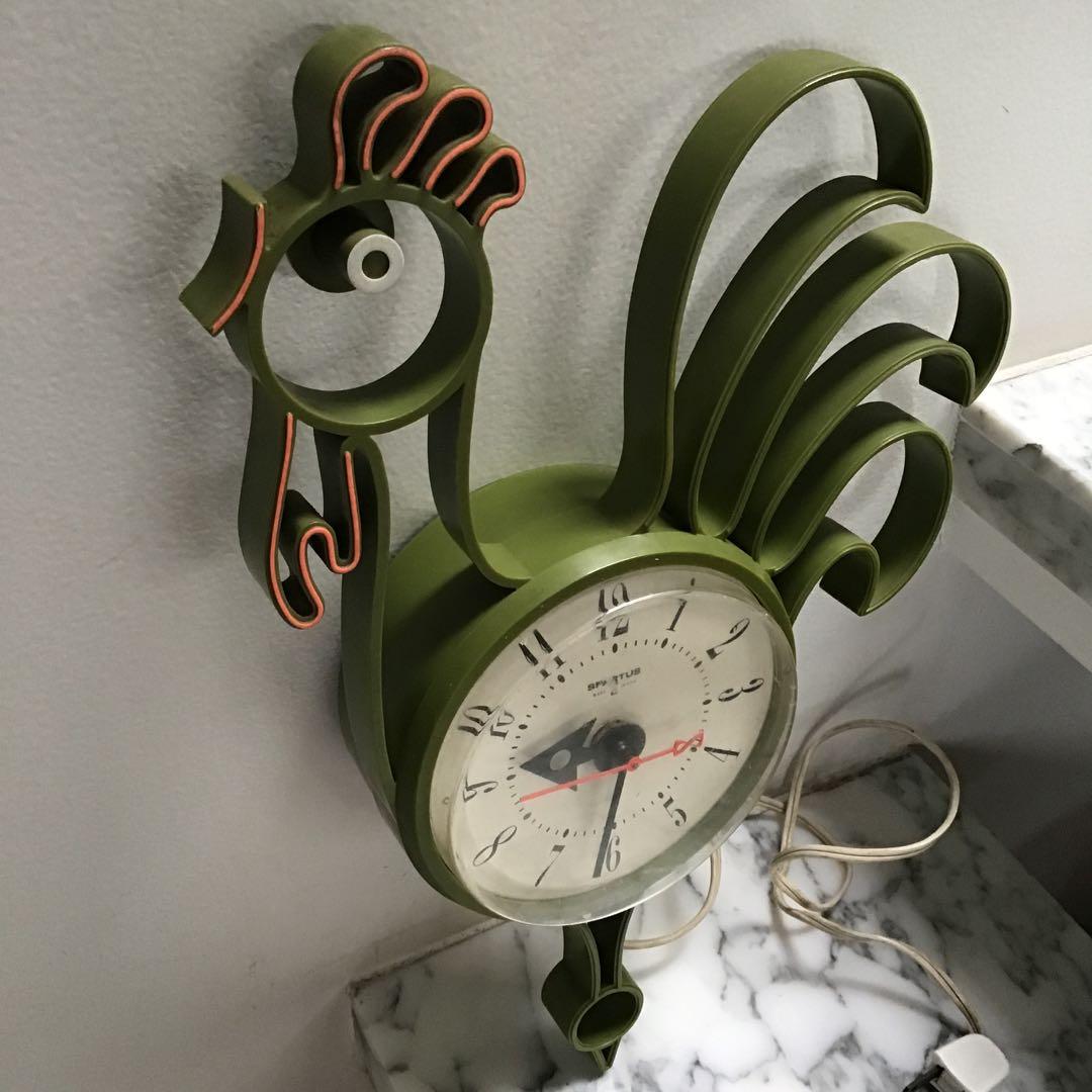 60s アメリカ製 SPARTUS 掛け時計 にわとり ビンテージ