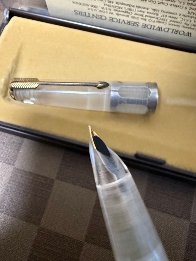 パーカー万年筆透明なペン、珍しい