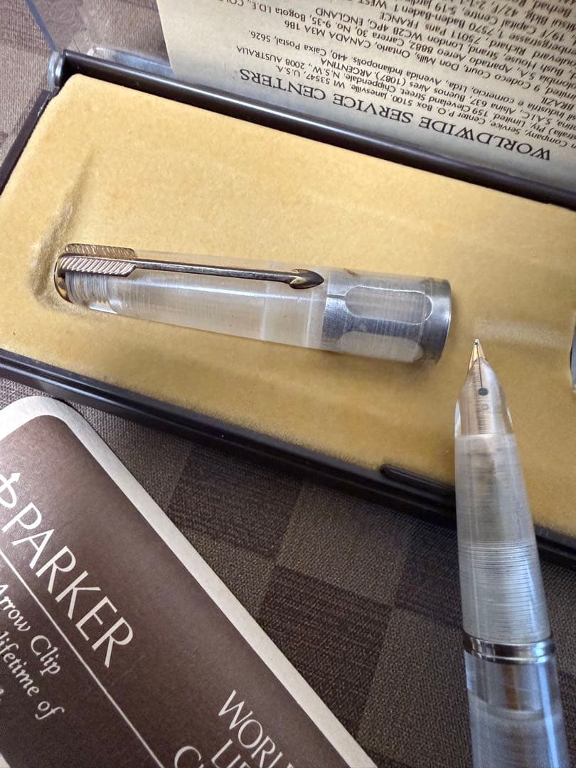 パーカー万年筆透明なペン、珍しい