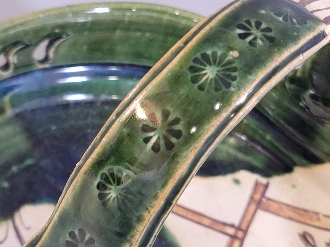 茶道具 織部 手鉢 共箱 美品 DT458