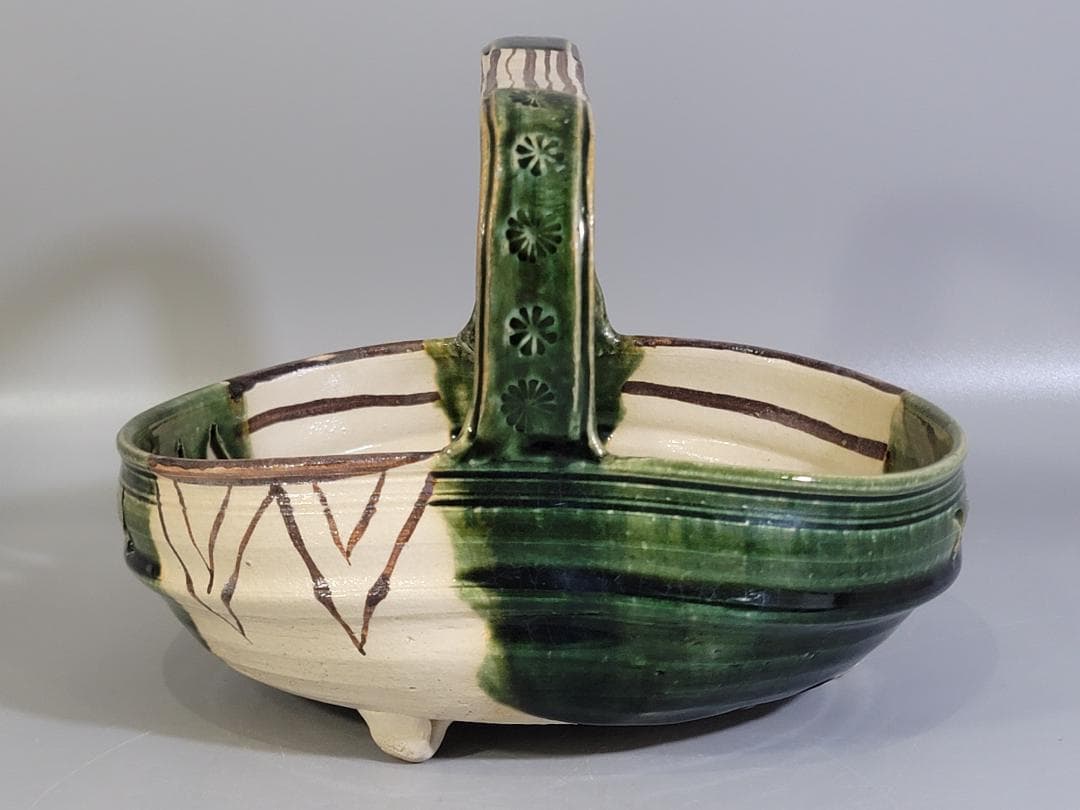 茶道具 織部 手鉢 共箱 美品 DT458