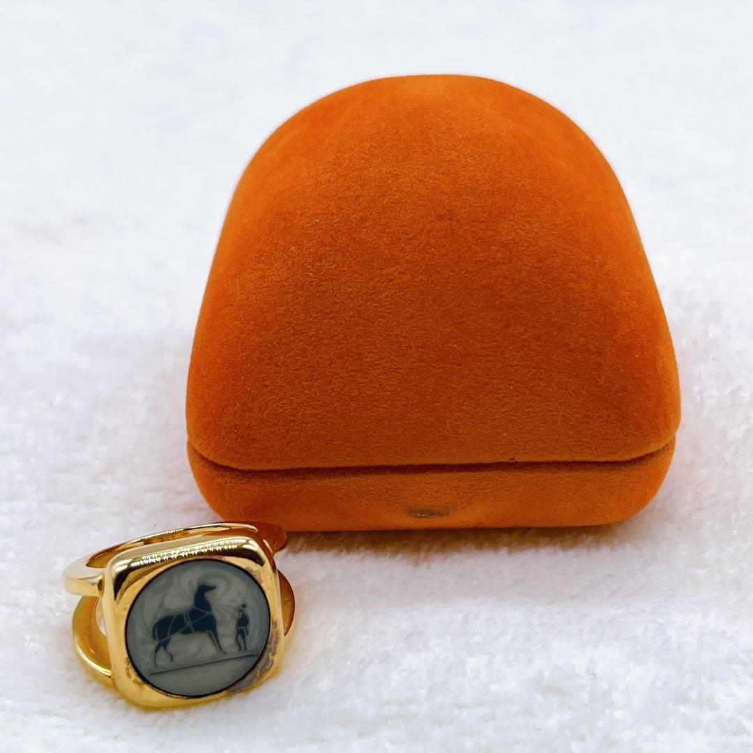 【エルメス】コロゾリング #55 馬車 ゴールド ヴィンテージ 純正ケース付