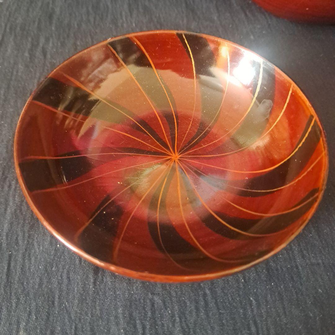 「グッド デザイン！木のお皿(直径11cm. 高さ3cm)」 木製漆器7客セット