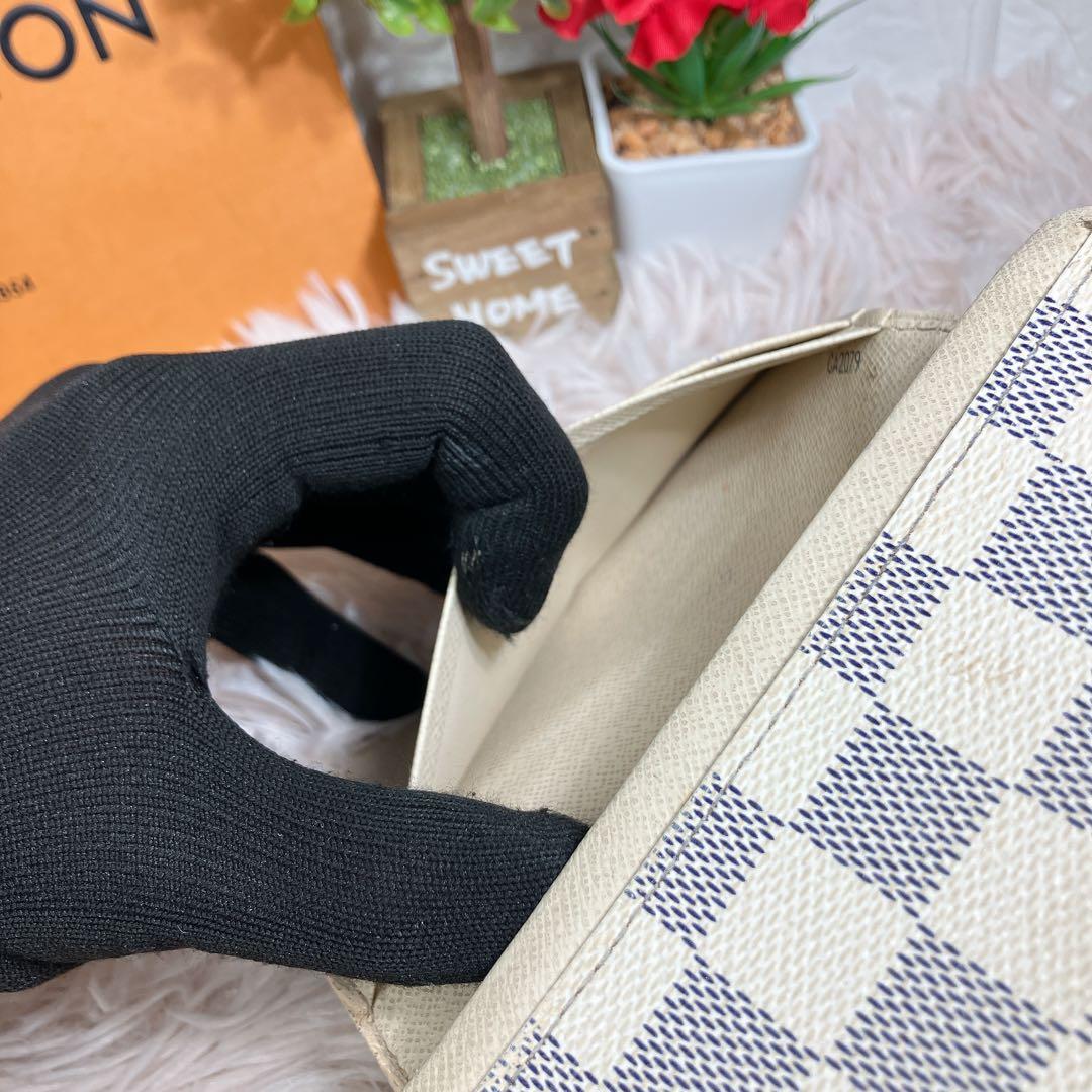 ルイヴィトン 現行 ダミエ アズール ポルトフォイユ トレゾール コンパクト