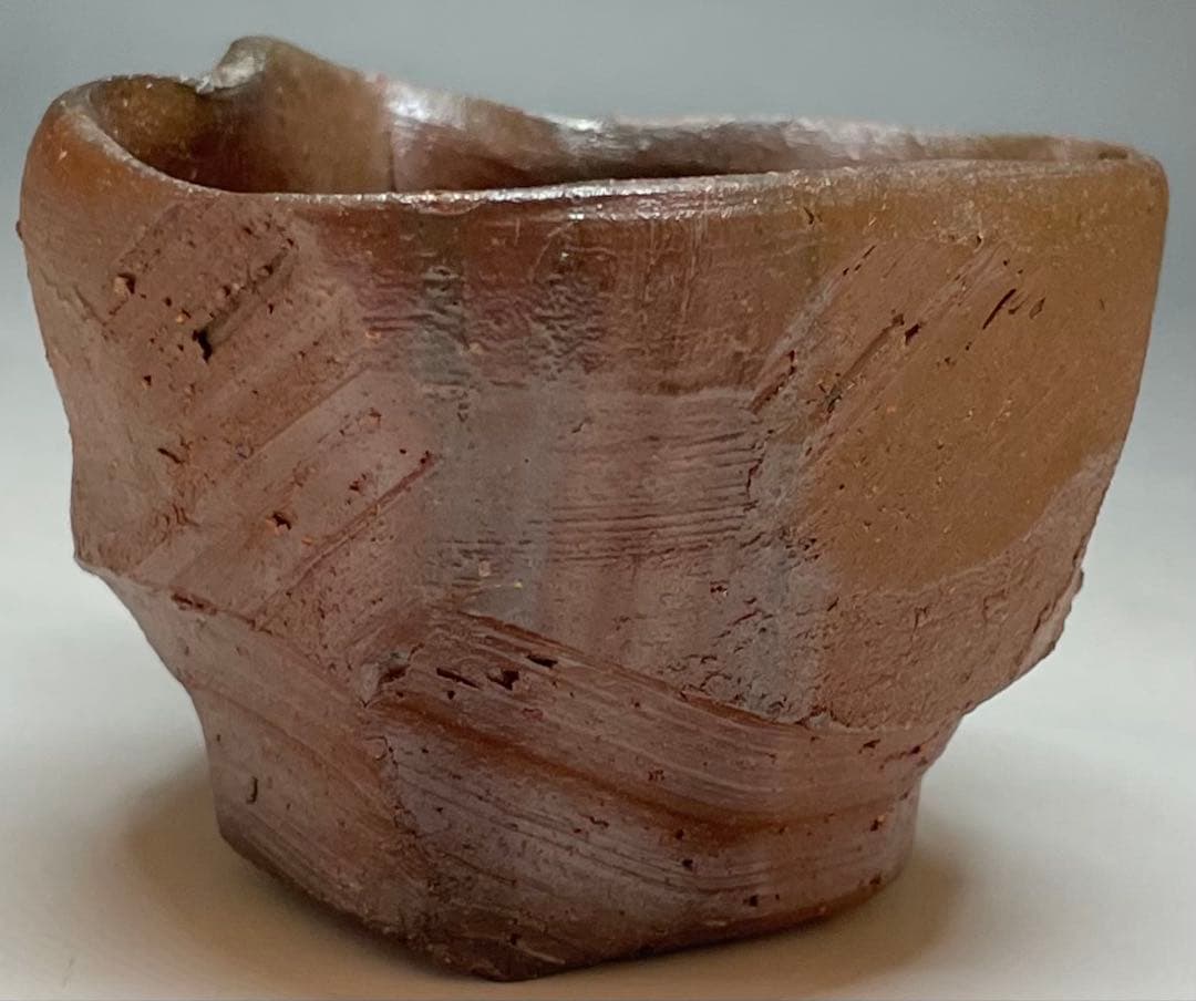 末石泰節　備前徳利　ぐい呑　備前焼　共箱　栞 　C5543