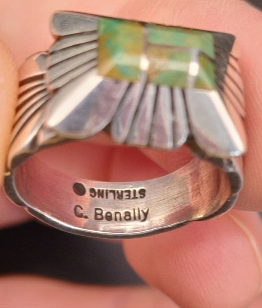 インディアンジュエリー◎リング指輪◎C.Benally◎ベナリー◎ターコイズ