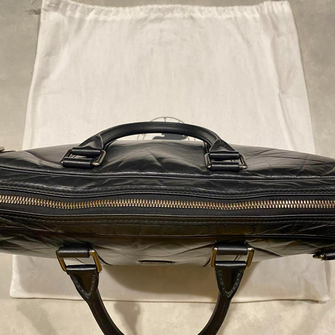 【HUNTING WORLD】 高級 レザー ブリーフケース 黒 フルオープン