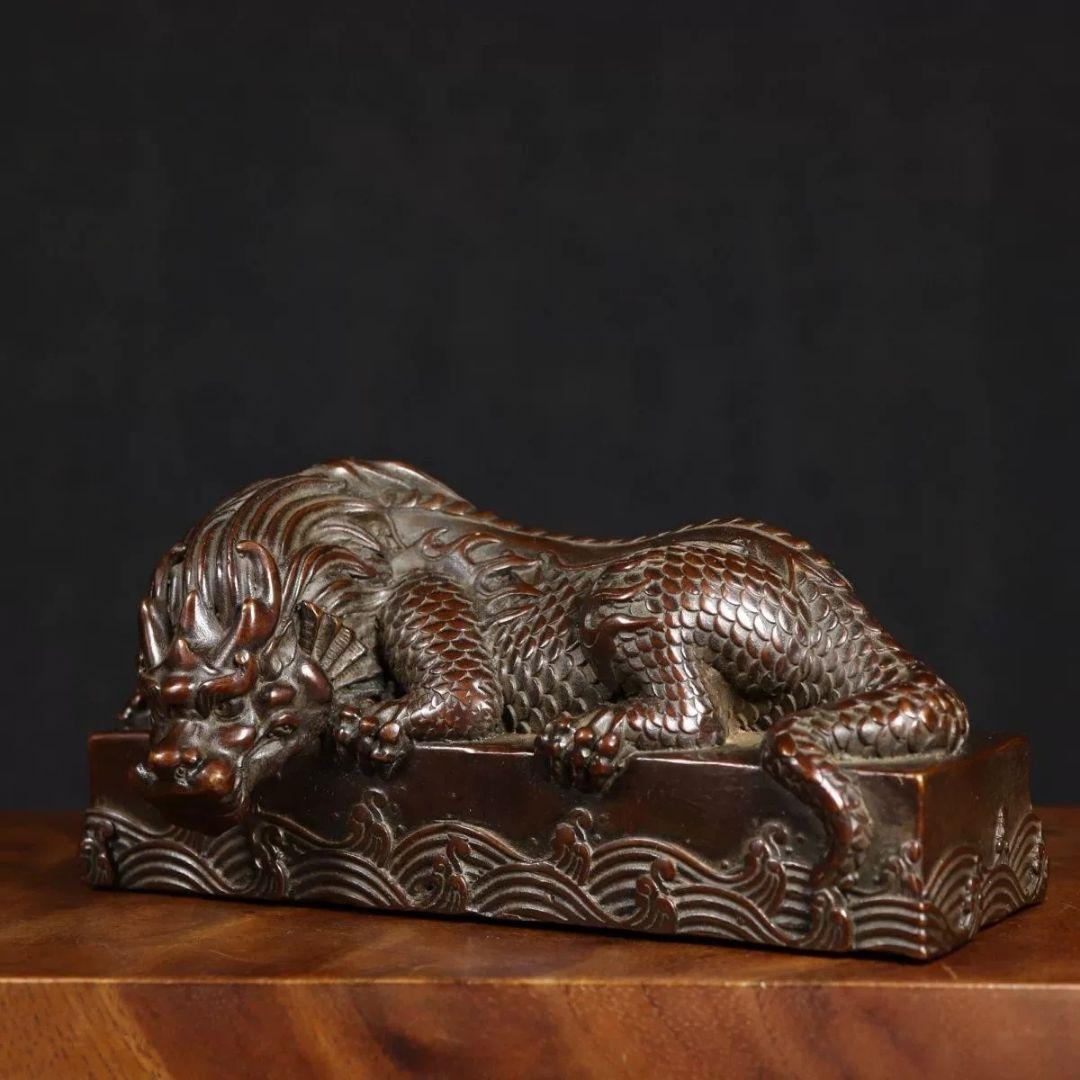 銅製 神獣 水獣 吸水竜王 鎮宅 辟邪 開運 風水 招財 置物 工芸品