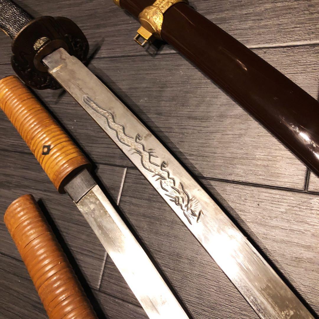 模造刀　2本セット　太刀　脇差　骨董品　ジャンクあり　藤牧　白鞘