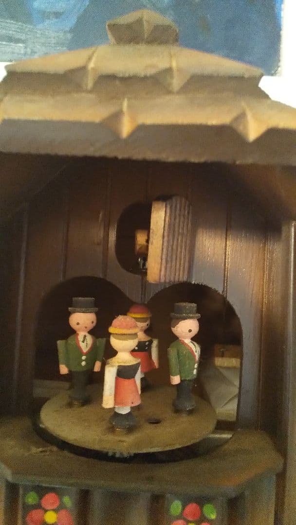 オルゴール 鳩時計 スイス時計 カッコー時計 からくり 水車 木製