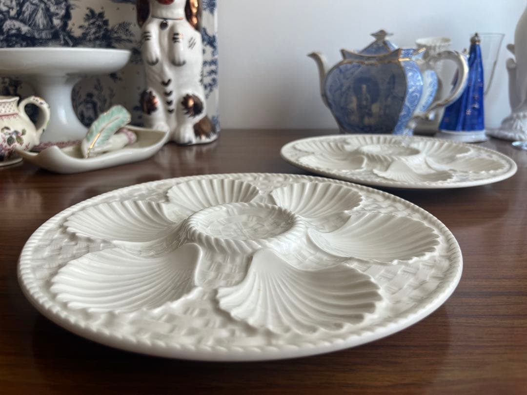 フランスアンティーク ♧ ロンシャン ♧ オイスタープレート24cm x2枚