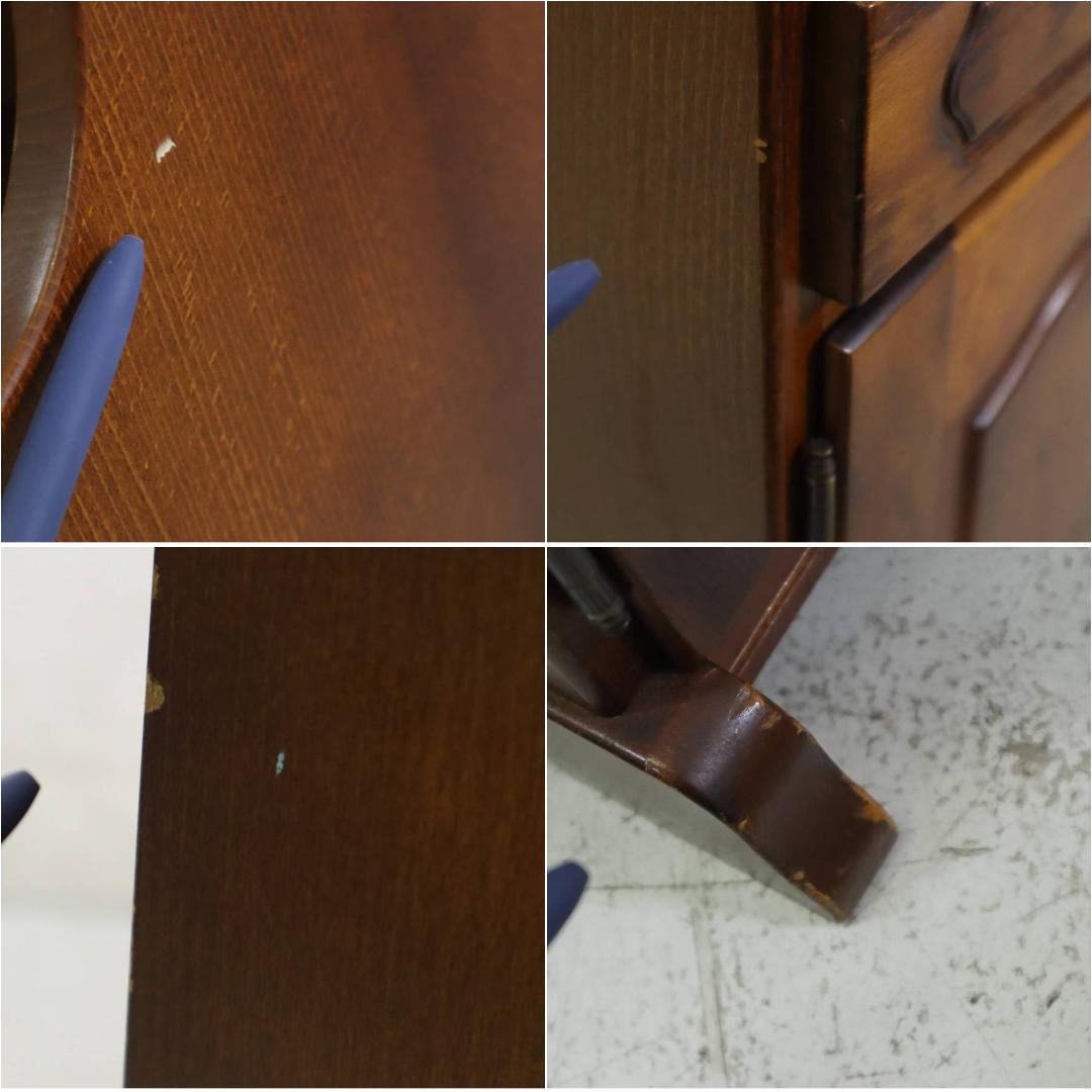 カリモク家具 コロニアル 電話台 FAX台 引き出し2杯 観音扉付き収納