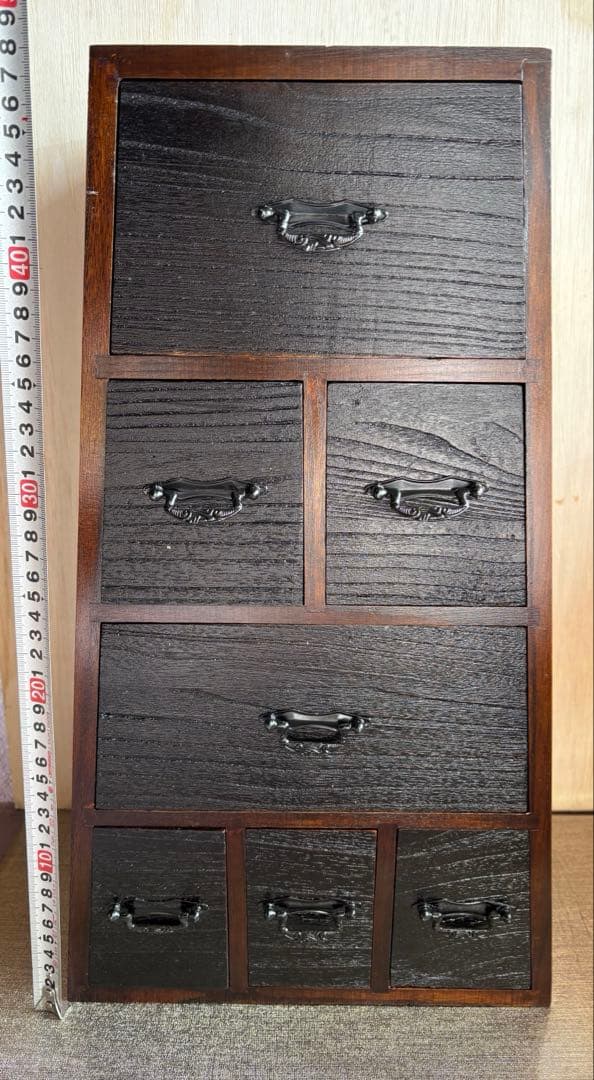 アンティーク　木製引き出し式収納 ダークブラウン