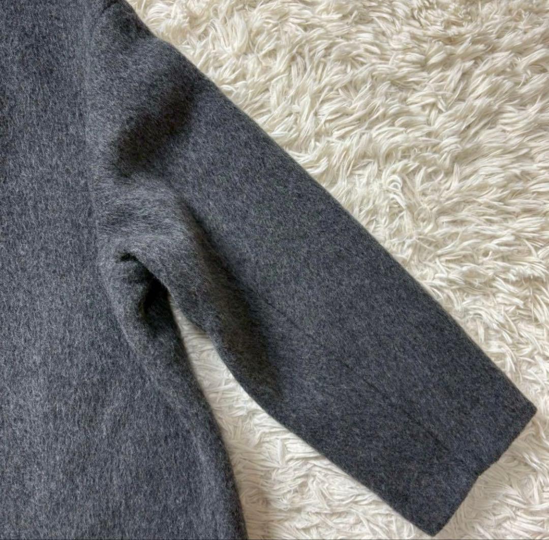 【美品】エンフォルド ウールリバーコート チェスターコクーン グレー×緑　36