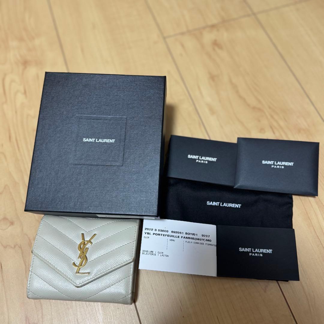 SAINT LAURENT 二つ折り財布 ホワイト