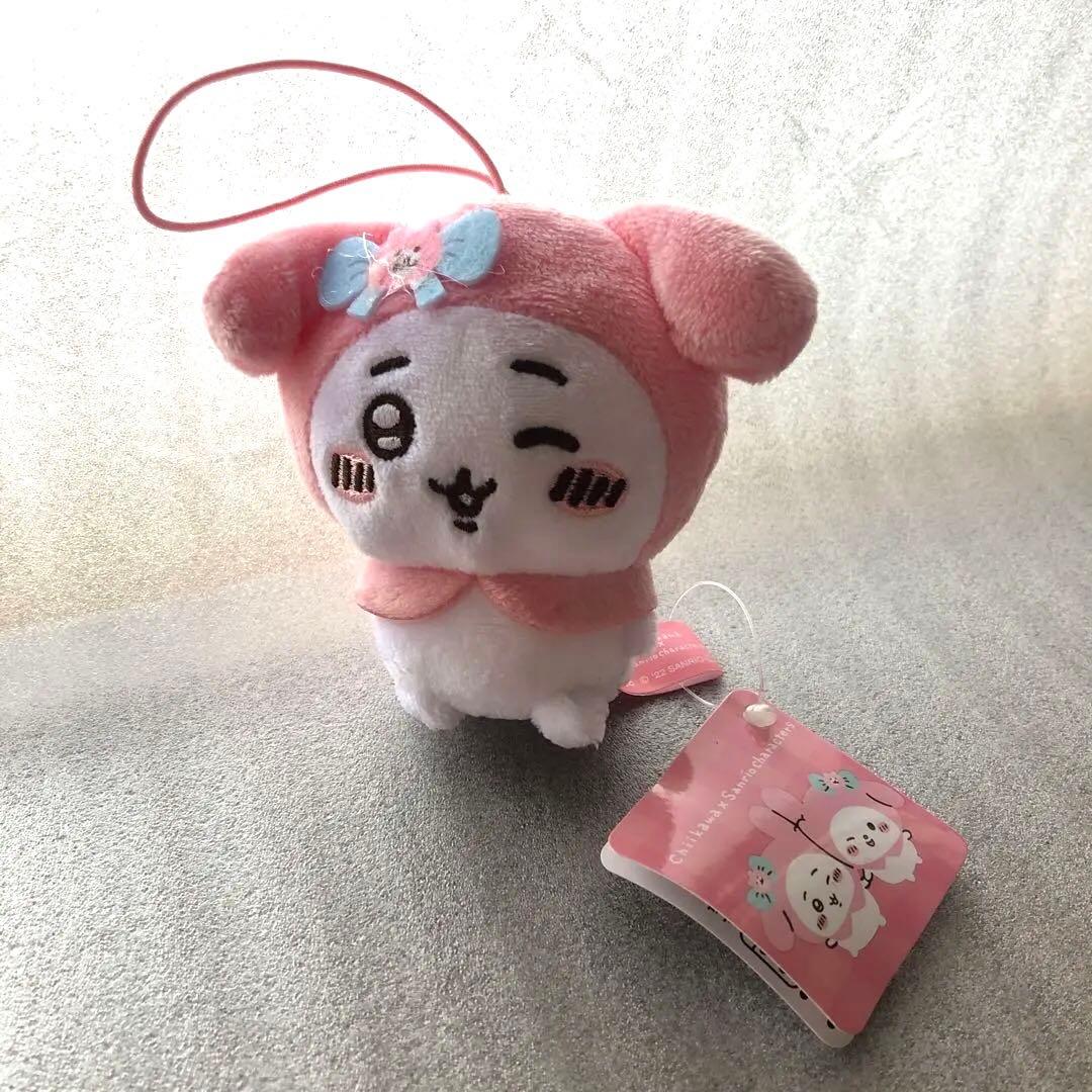 【全種】ちいかわぬいぐるみストラップ付き 約10cm ちいかわ×サンリオ