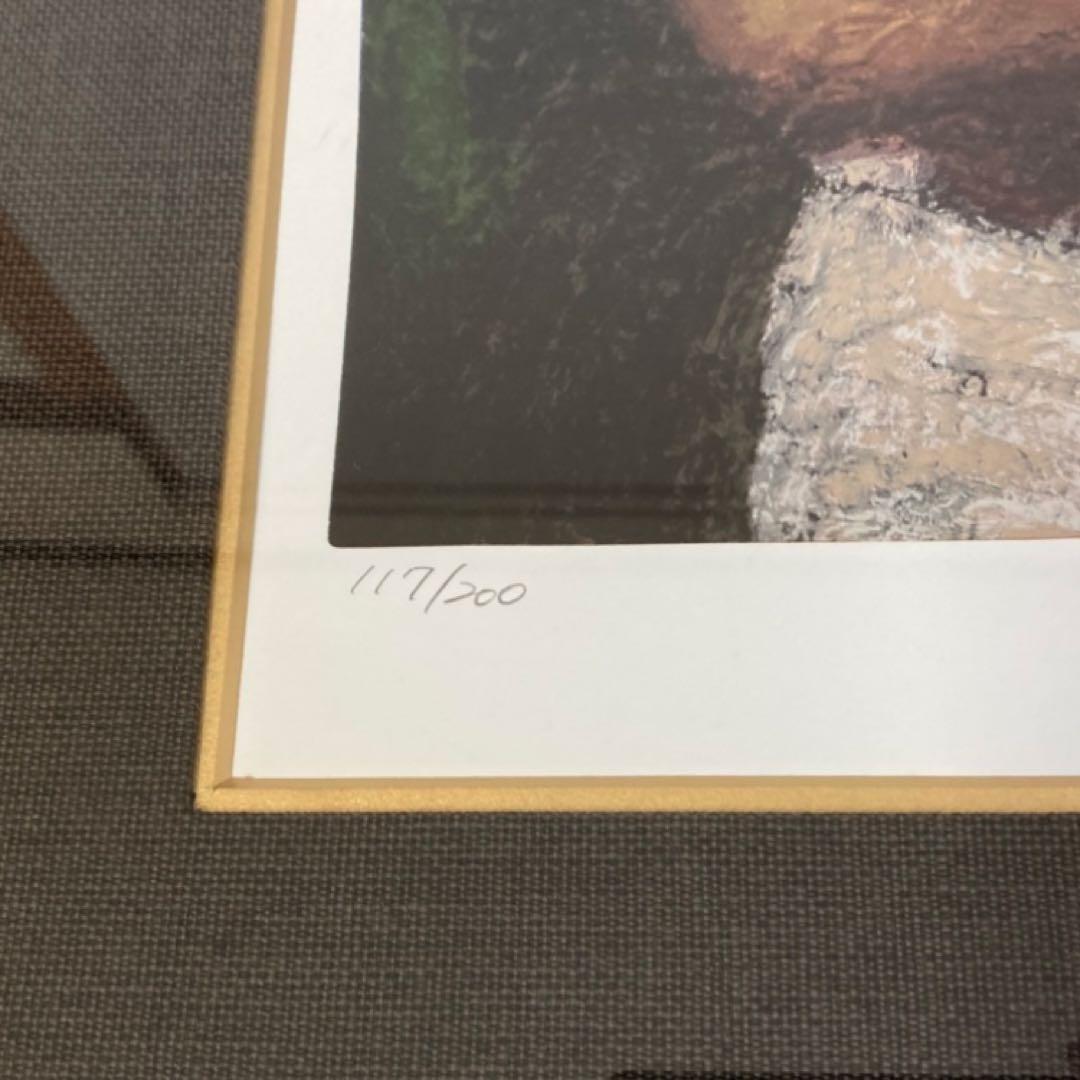 福山小夜 「高倉健の世界」版画 黄金の服 シルクスクリーン 大型 額装 限定品