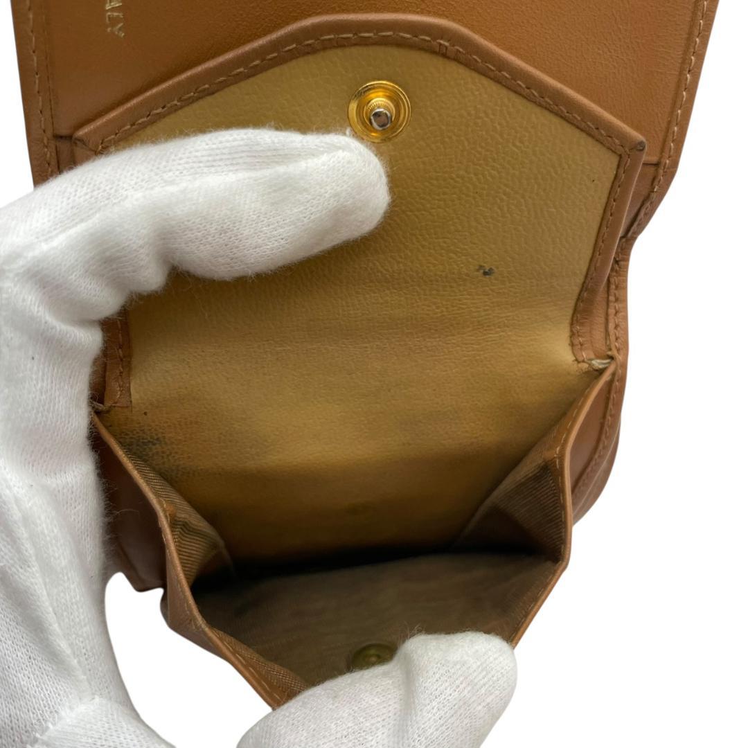 【美品】 CELINE セリーヌ 二つ折り財布 マカダム トリオンフ レザー