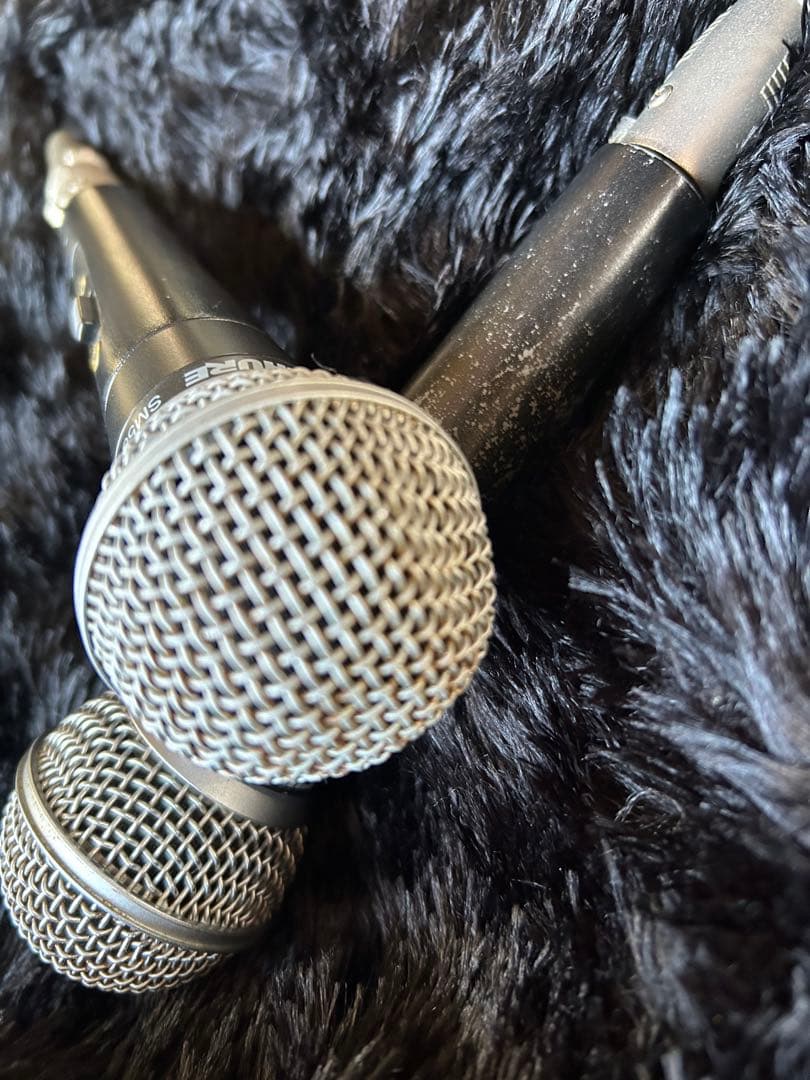 中古SHURE SM58 ダイナミックマイク 2本セット7mケーブル2本込み