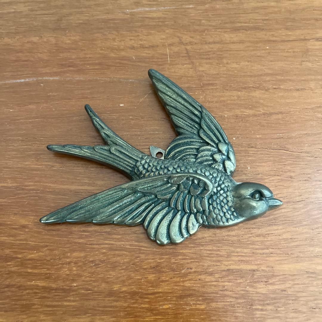 レア✨　アンティーク　真鍮　幸せを呼ぶツバメ　燕