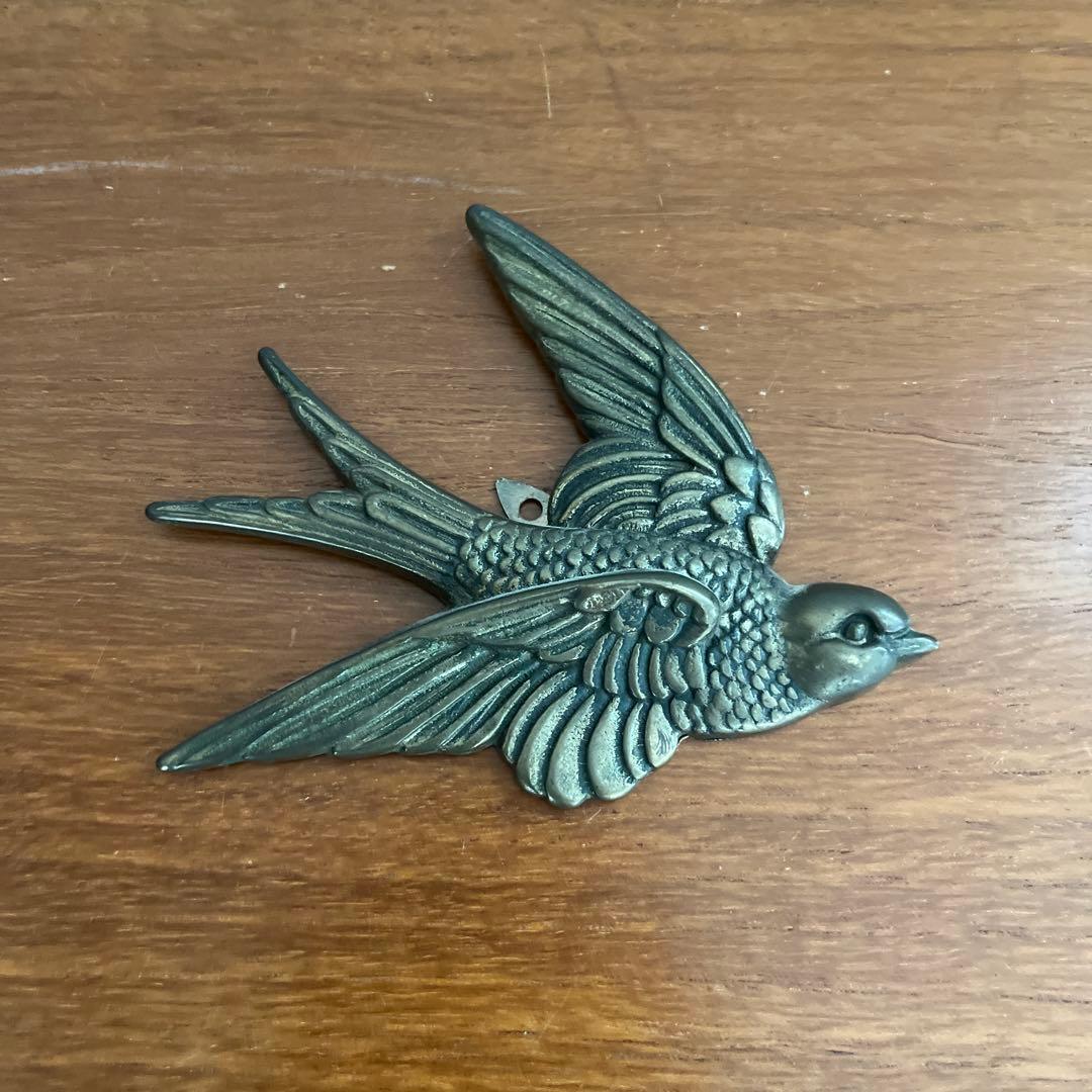 レア✨　アンティーク　真鍮　幸せを呼ぶツバメ　燕