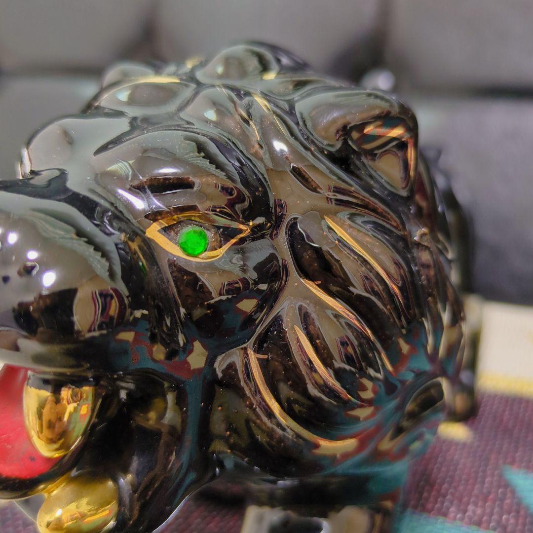 ライオン 陶器 ロカビリー ブラックパンサー 置物 ヴィンテージ