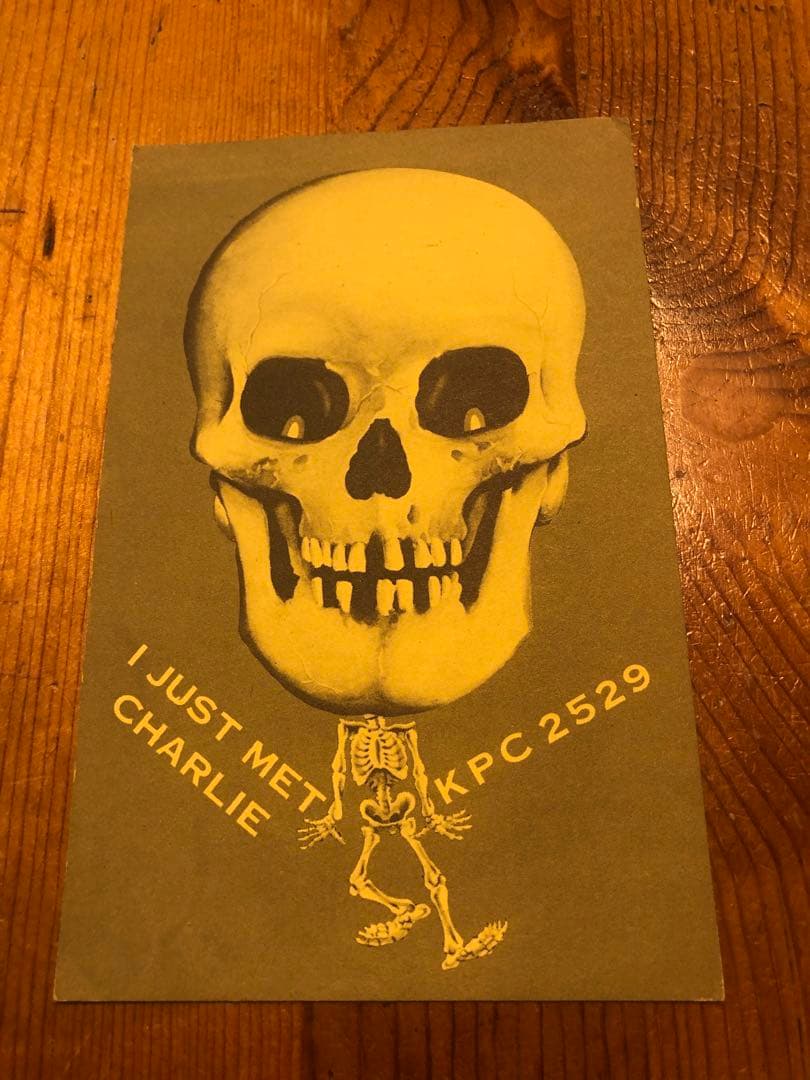 ビンテージ　スカル　髑髏　骸骨　アンティーク　ポストカード　ミッドセンチュリー