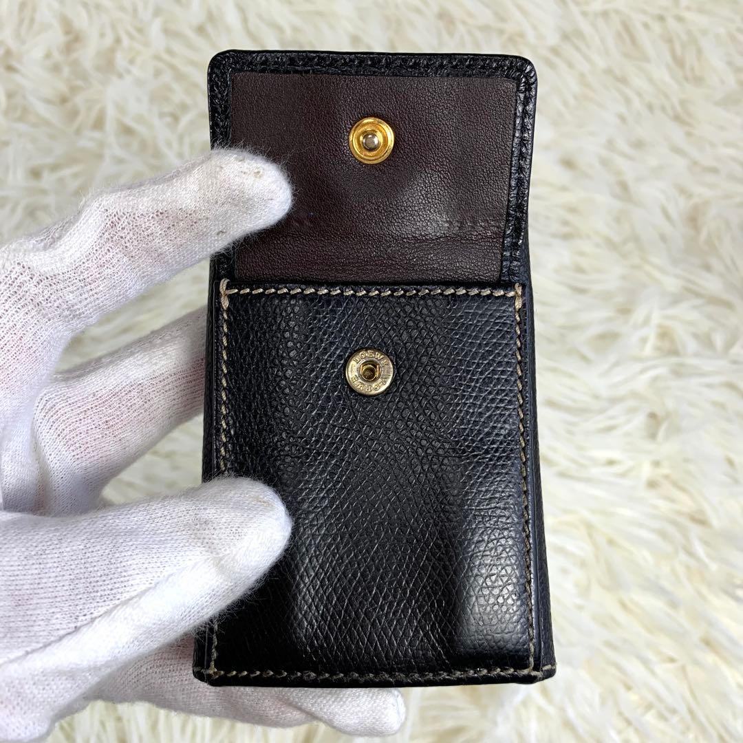 【付属品完備】ロエベ キーケース ケース アナグラム ロゴ レザー 黒 茶