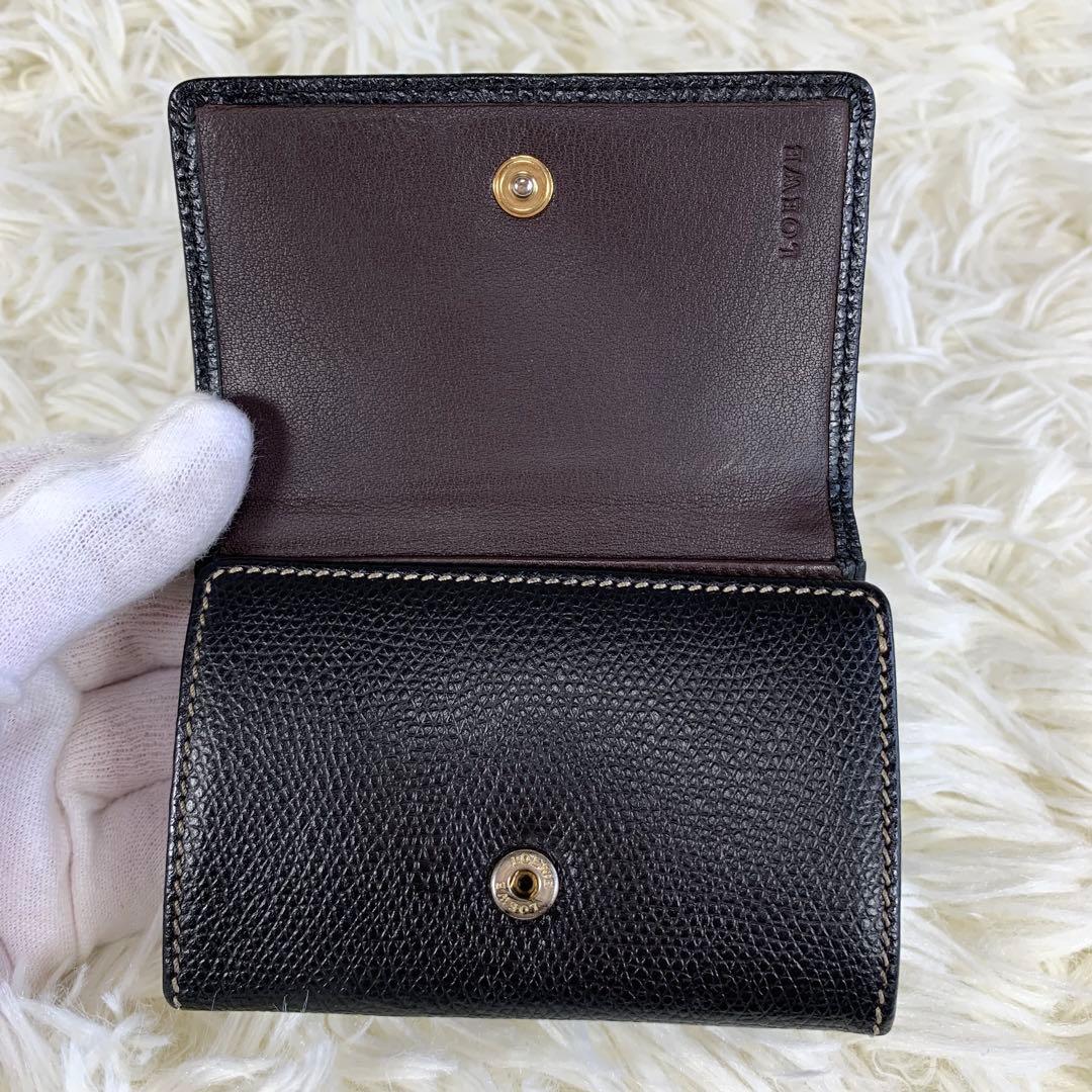 【付属品完備】ロエベ キーケース ケース アナグラム ロゴ レザー 黒 茶