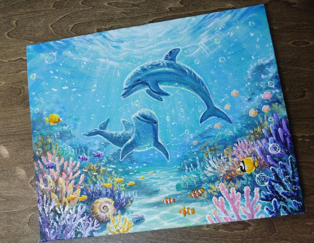 N*a様 【海中世界】アクリル画 F3 風景画 絵画