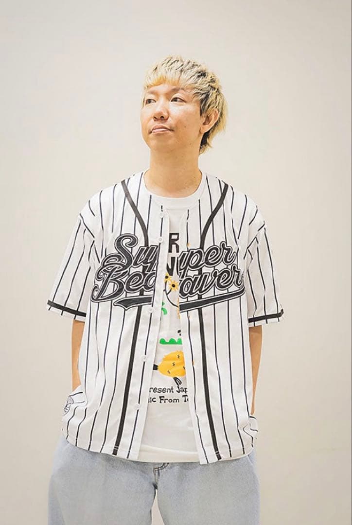 SUPER BEAVER ベースボールシャツ ストライプ Lサイズ