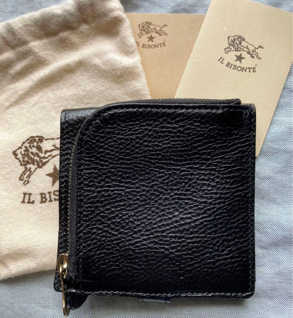 新品　イルビゾンテ　折りたたみ　財布　ブラック　ラウンドファスナー　ミニ