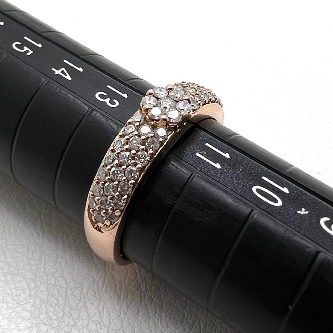 K18 PGリング　幅4.3〜3.2㎜ダイヤ0.5ct 12号 3.43g