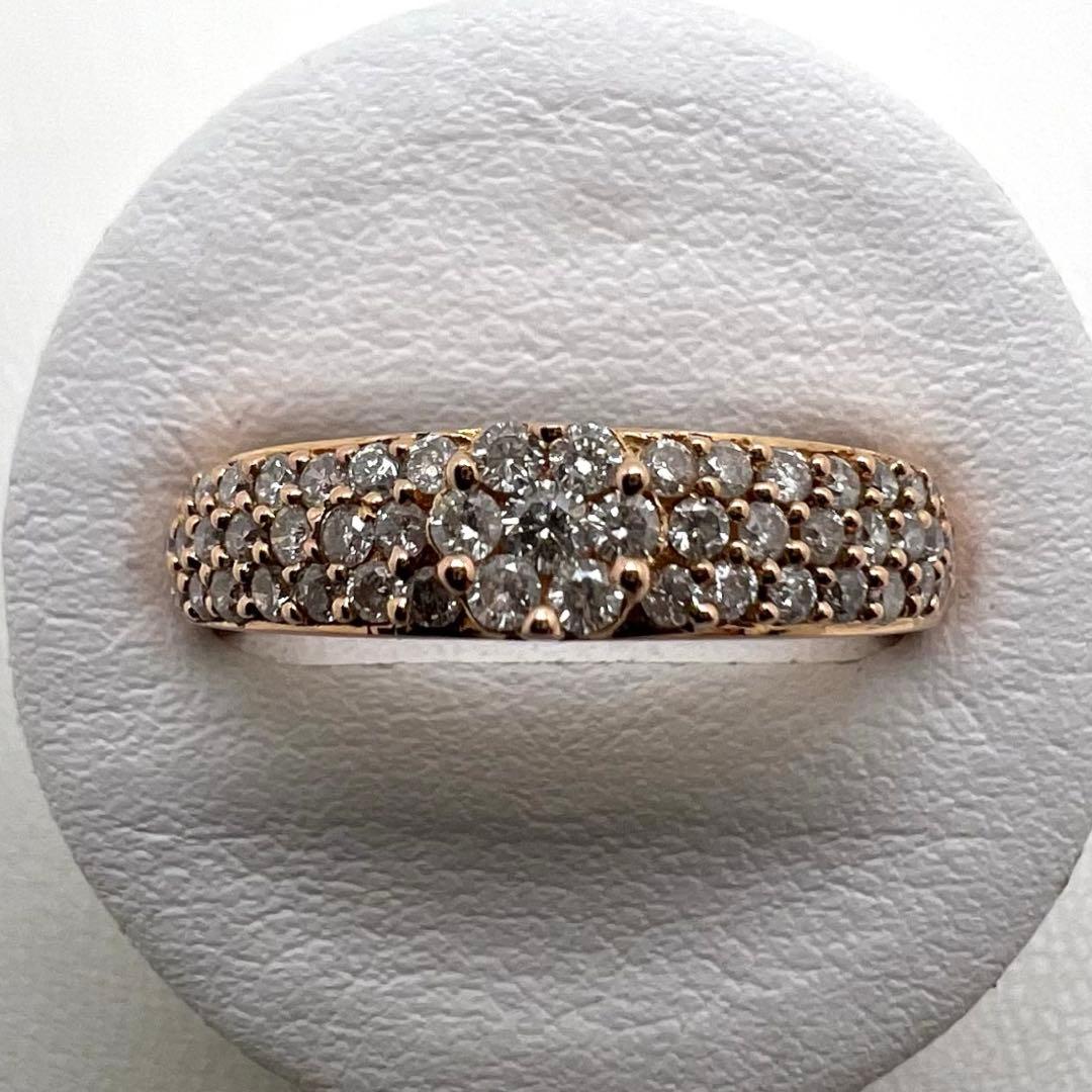 K18 PGリング　幅4.3〜3.2㎜ダイヤ0.5ct 12号 3.43g