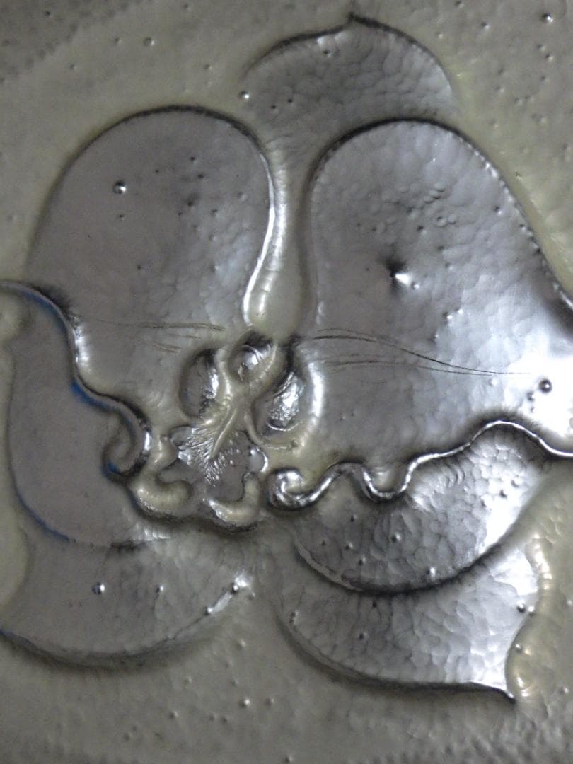 彫金パネル 帖佐美行 純銅製 共シール 落款 額装 服部時計店創業100年記念