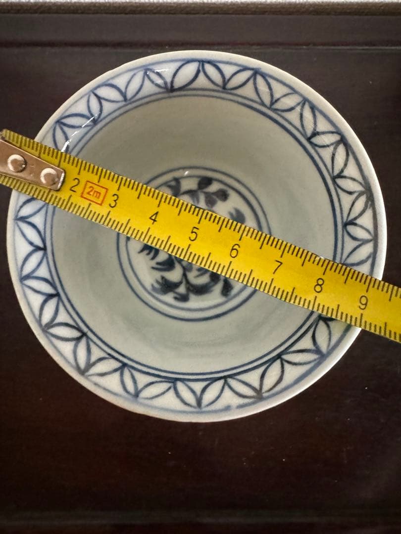 中国骨董　元朝　染付馬上杯　鳳凰瑞雲文(N-22)