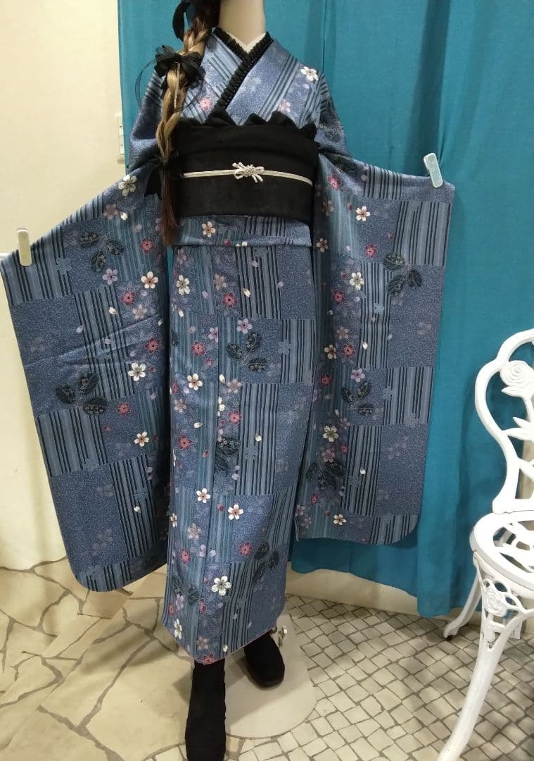 振袖フルセット、正絹鈴乃屋振袖、重ね衿、帯揚げ帯締め、西陣袋帯、襦袢、ガード加工